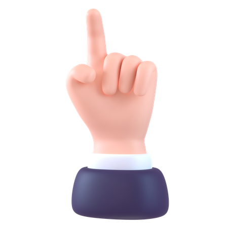 Attention Hand Gesture  3D Icon