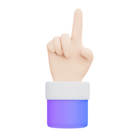 Attention Hand Gesture  3D Icon