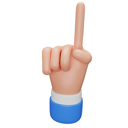 Attention Hand Gesture  3D Illustration