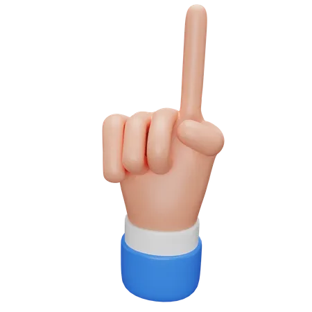 Attention Hand Gesture  3D Illustration