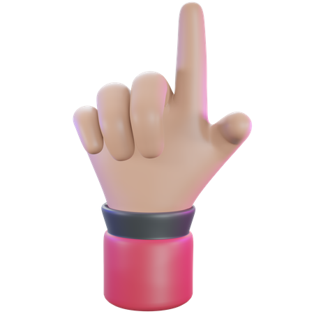 Attention hand gesture  3D Illustration