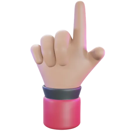 Attention hand gesture  3D Illustration