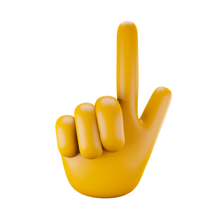 Attention hand gesture  3D Illustration