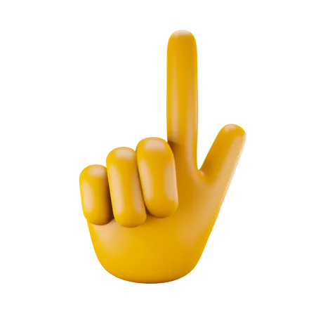 Attention hand gesture  3D Illustration