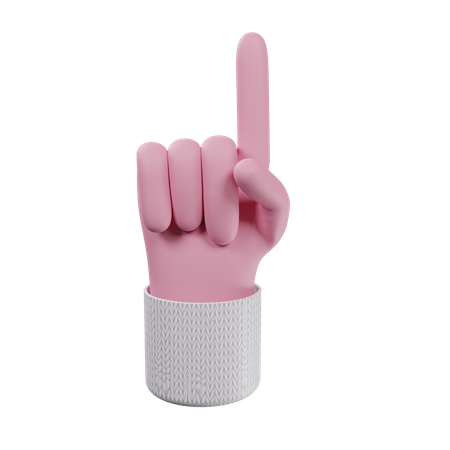 Attention hand gesture  3D Illustration