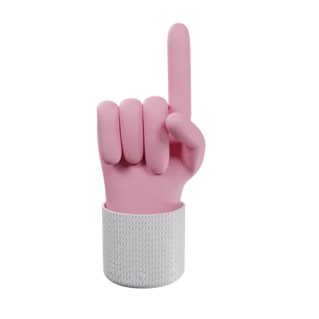 Attention hand gesture  3D Illustration