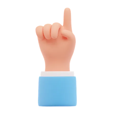 Attention hand gesture  3D Icon