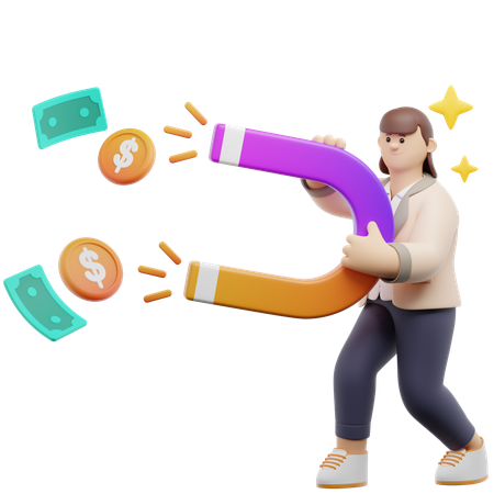 Attirer de l'argent  3D Illustration