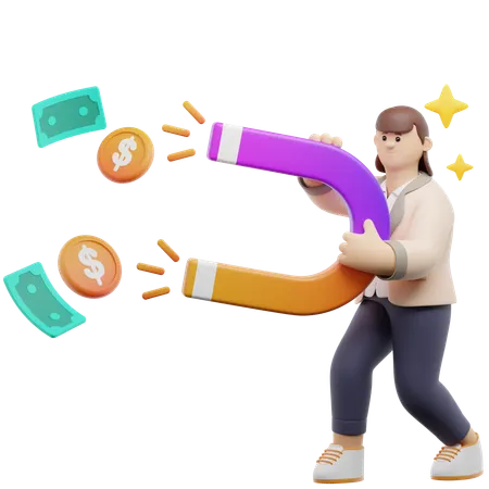 Attirer de l'argent  3D Illustration