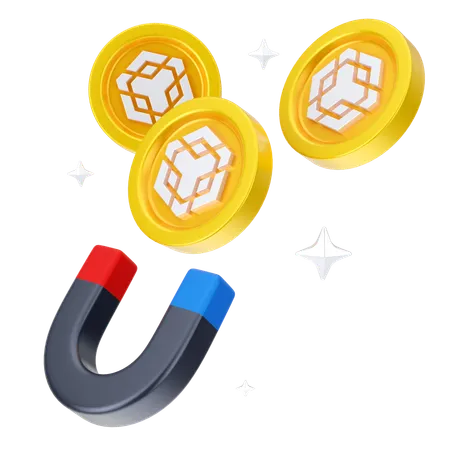 Attract Binance Coin  3D Icon