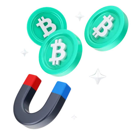 ビットコインを引き付ける  3D Icon