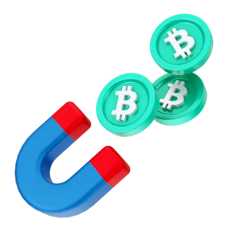 ビットコインを引き付ける  3D Icon