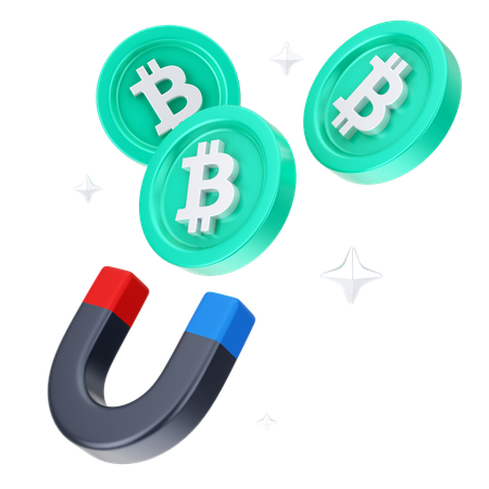 Attract Bitcoin  3D Icon