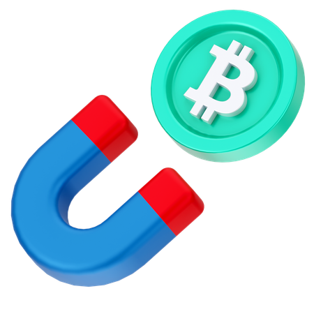 Attract Bitcoin  3D Icon