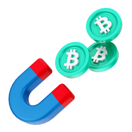 Attract Bitcoin  3D Icon