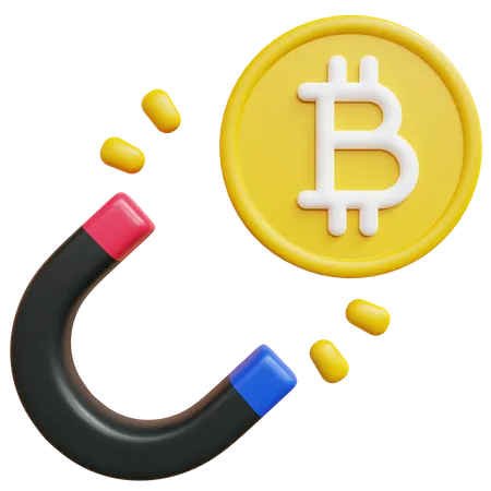 Attract Bitcoin  3D Icon