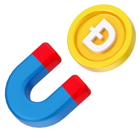 도지코인을 끌어들이다  3D Icon