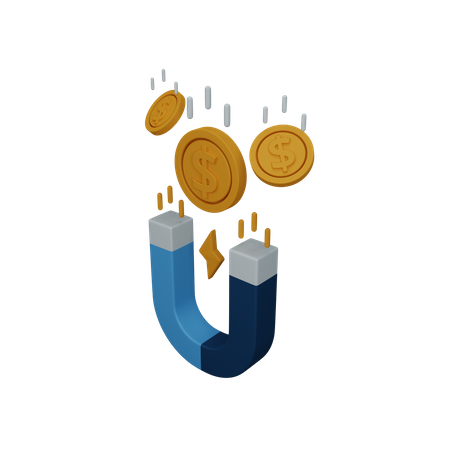 Attract money  3D Icon