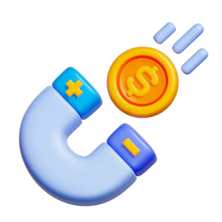 Attract money  3D Icon