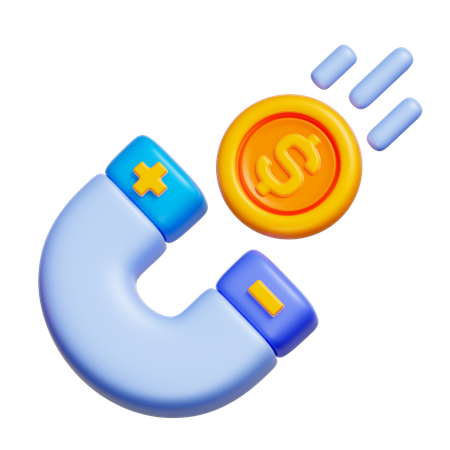 Attract money  3D Icon