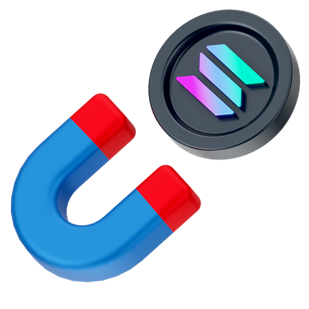 Attract Solana Coin  3D Icon