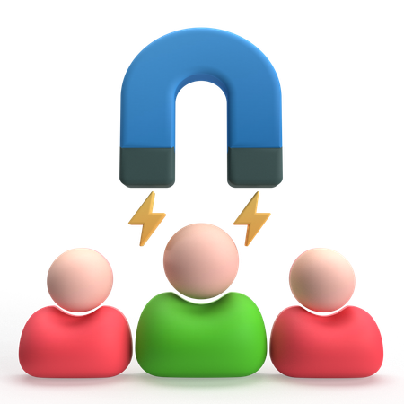 Attract User  3D Icon