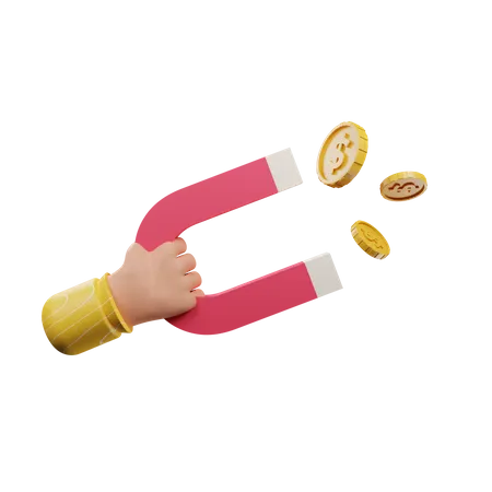 Attraction de l'argent  3D Illustration