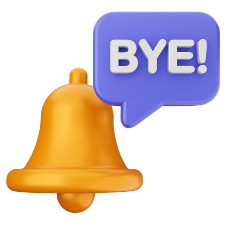 Au revoir notification cloche  3D Icon