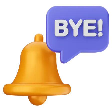 Au revoir notification cloche  3D Icon