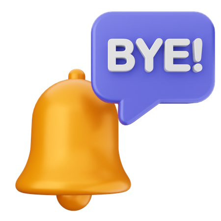 Au revoir notification cloche  3D Icon