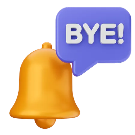 Au revoir notification cloche  3D Icon