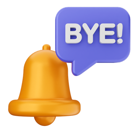 Au revoir notification cloche  3D Icon