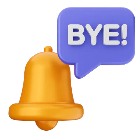 Au revoir notification cloche  3D Icon