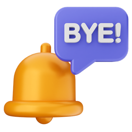 Au revoir notification cloche  3D Icon