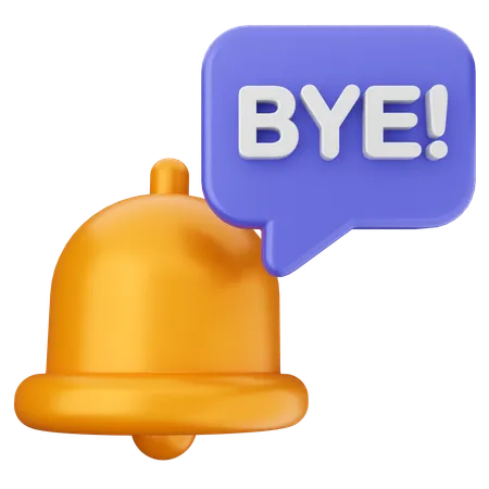 Au revoir notification cloche  3D Icon