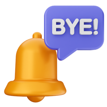 Au revoir notification cloche  3D Icon