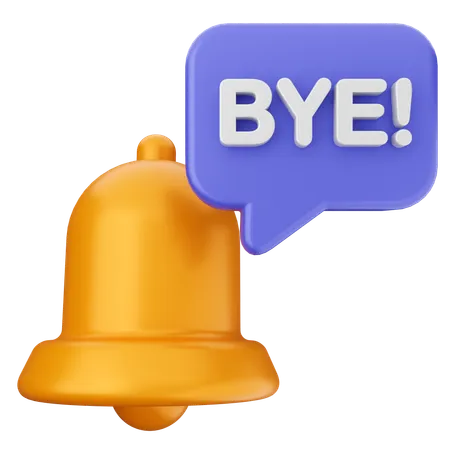 Au revoir notification cloche  3D Icon