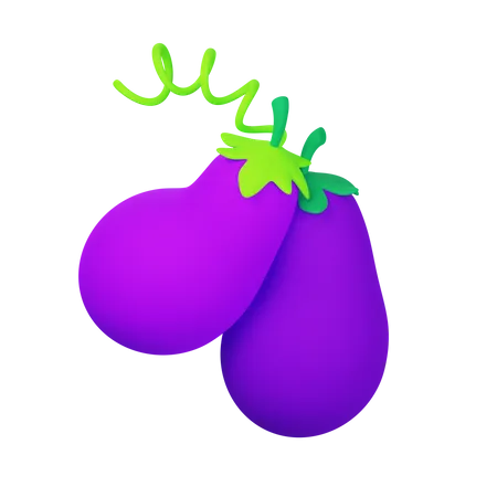 Aubergine  3D Icon