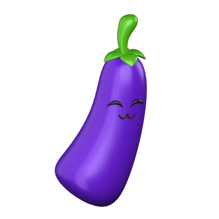 Sourire d'aubergine  3D Icon