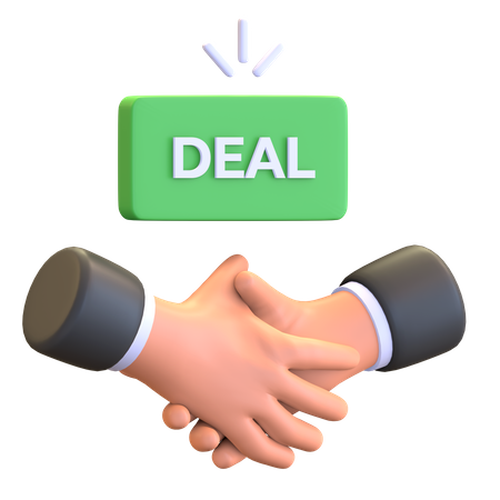 Auction deal handshake  3D Illustration