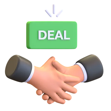 Auction deal handshake  3D Illustration