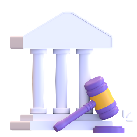 Auction house with wooden gavel auction  3D Illustration