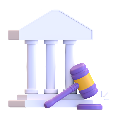 Auction house with wooden gavel auction 3D Illustration