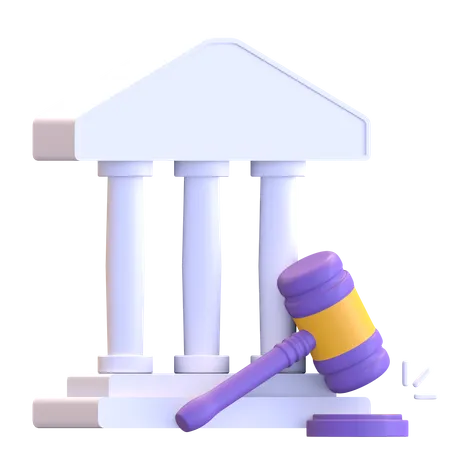 Auction house with wooden gavel auction  3D Illustration
