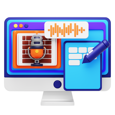 音声ベースの学習  3D Icon