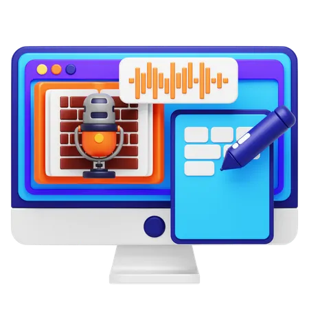 音声ベースの学習  3D Icon