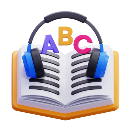 Audio Book Learning  3D Icon