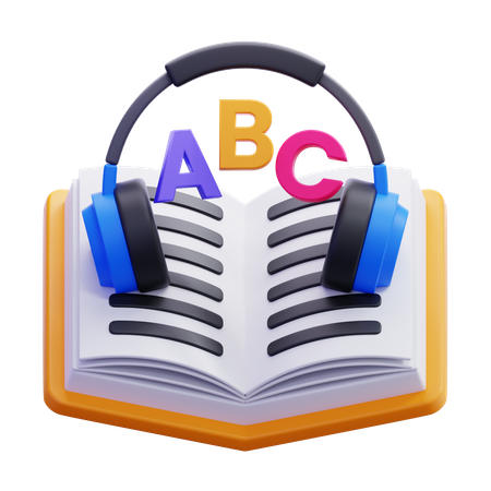Audio Book Learning  3D Icon