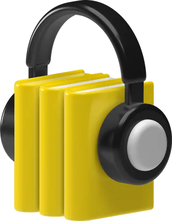 Audio books  3D Illustration