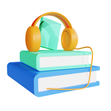 Audio Books  3D Illustration